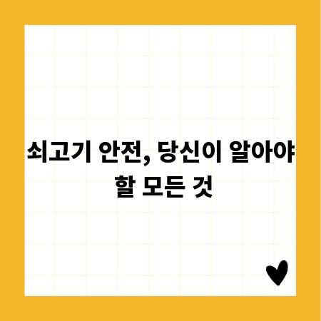 쇠고기 안전, 당신이 알아야 할 모든 것