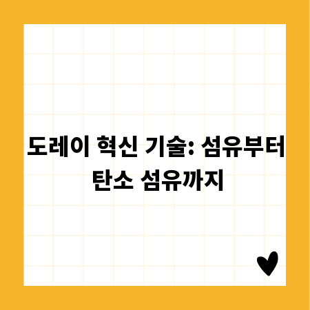 도레이 혁신 기술: 섬유부터 탄소 섬유까지