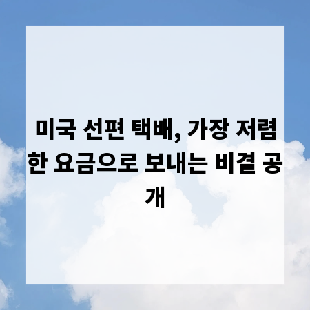 미국 선편 택배, 가장 저렴한 요금으로 보내는 비결 공개