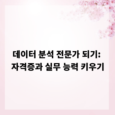 데이터 분석 전문가 되기: 자격증과 실무 능력 키우기