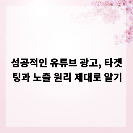 성공적인 유튜브 광고, 타겟팅과 노출 원리 제대로 알기