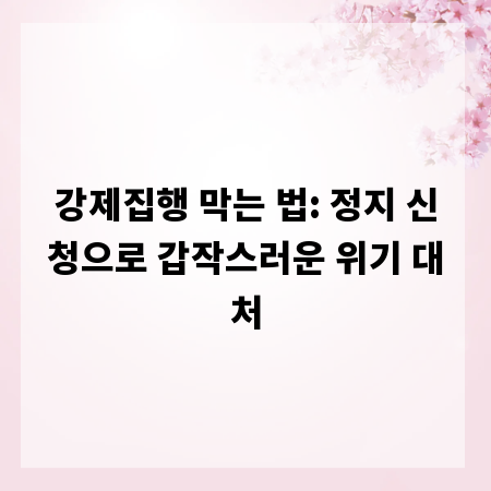 강제집행 막는 법: 정지 신청으로 갑작스러운 위기 대처