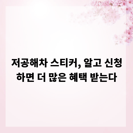 저공해차 스티커, 알고 신청하면 더 많은 혜택 받는다