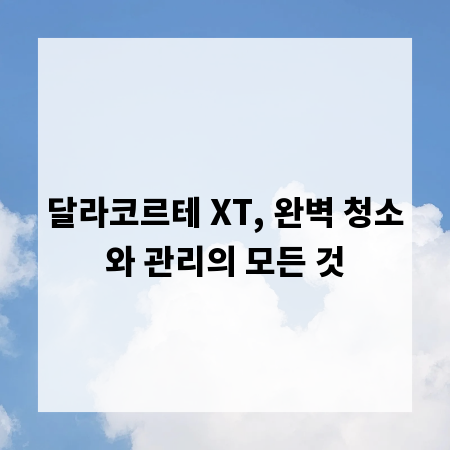 달라코르테 XT, 완벽 청소와 관리의 모든 것
