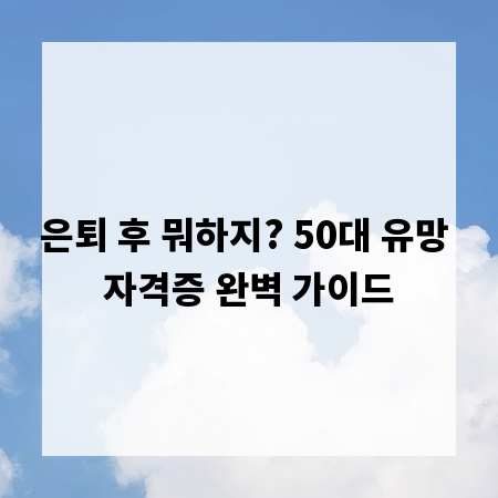 은퇴 후 뭐하지? 50대 유망 자격증 완벽 가이드