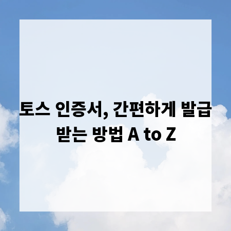 토스 인증서, 간편하게 발급받는 방법 A to Z