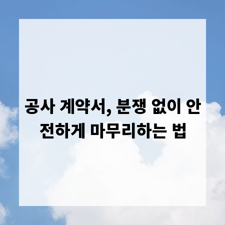 공사 계약서, 분쟁 없이 안전하게 마무리하는 법