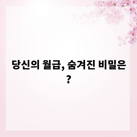 당신의 월급, 숨겨진 비밀은?