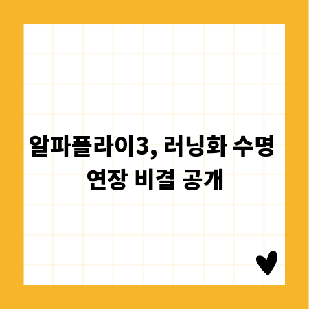 알파플라이3, 러닝화 수명 연장 비결 공개