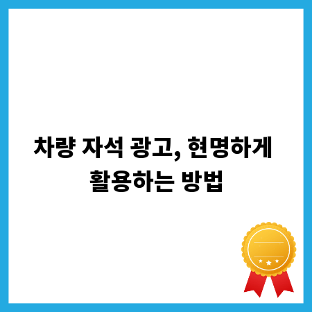 차량 자석 광고, 현명하게 활용하는 방법