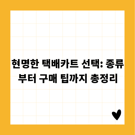 현명한 택배카트 선택: 종류부터 구매 팁까지 총정리