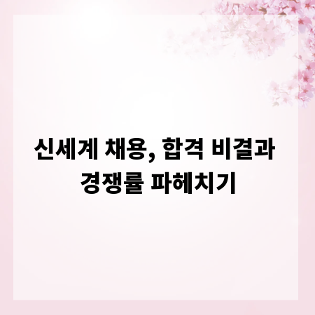 신세계 채용, 합격 비결과 경쟁률 파헤치기