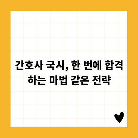 간호사 국시, 한 번에 합격하는 마법 같은 전략