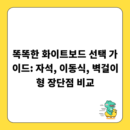 똑똑한 화이트보드 선택 가이드: 자석, 이동식, 벽걸이형 장단점 비교