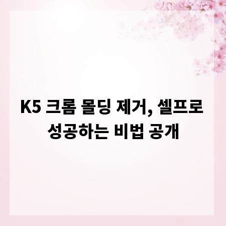 K5 크롬 몰딩 제거, 셀프로 성공하는 비법 공개
