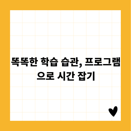 똑똑한 학습 습관, 프로그램으로 시간 잡기