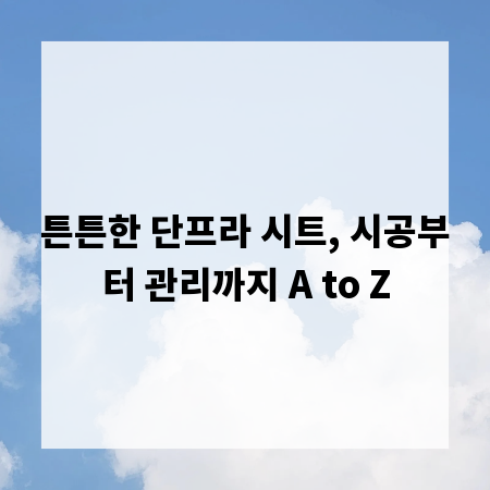 튼튼한 단프라 시트, 시공부터 관리까지 A to Z