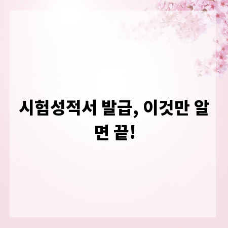 시험성적서 발급, 이것만 알면 끝!