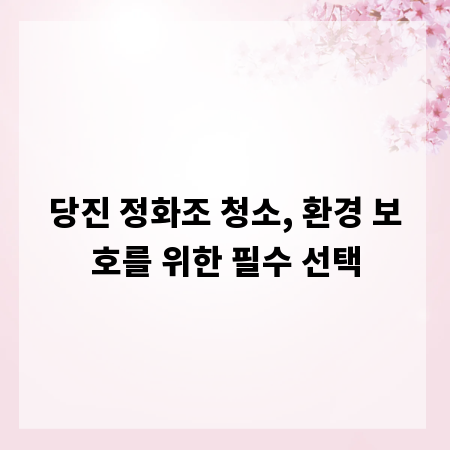 당진 정화조 청소, 환경 보호를 위한 필수 선택