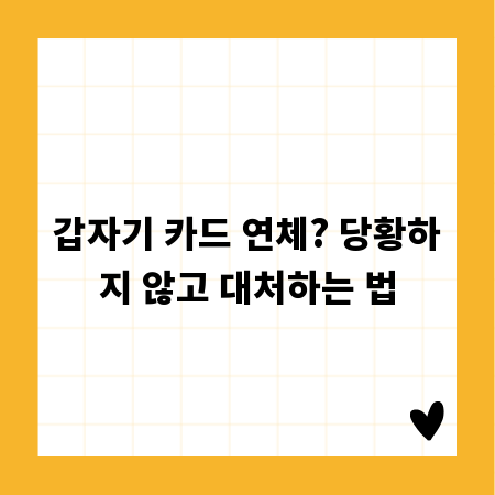 갑자기 카드 연체? 당황하지 않고 대처하는 법