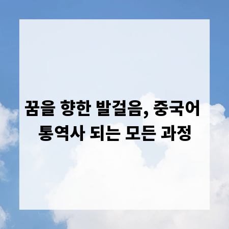 꿈을 향한 발걸음, 중국어 통역사 되는 모든 과정