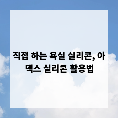 직접 하는 욕실 실리콘, 아덱스 실리콘 활용법