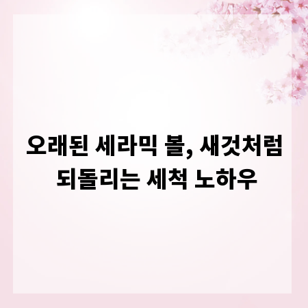 오래된 세라믹 볼, 새것처럼 되돌리는 세척 노하우