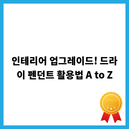 인테리어 업그레이드! 드라이 펜던트 활용법 A to Z