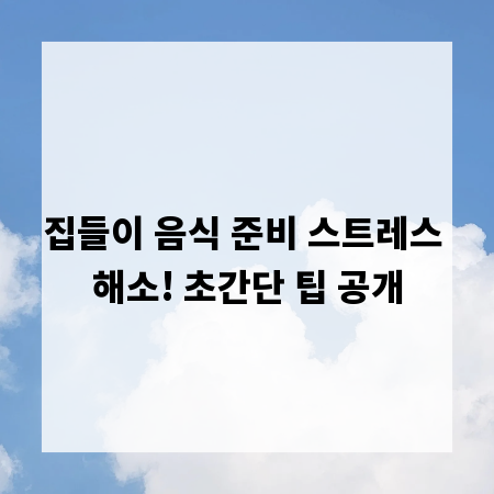 집들이 음식 준비 스트레스 해소! 초간단 팁 공개