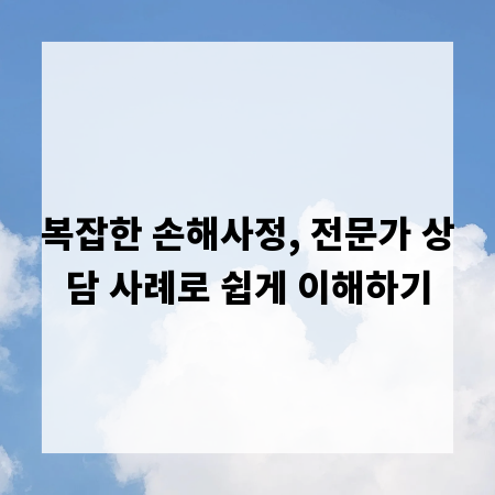 복잡한 손해사정, 전문가 상담 사례로 쉽게 이해하기