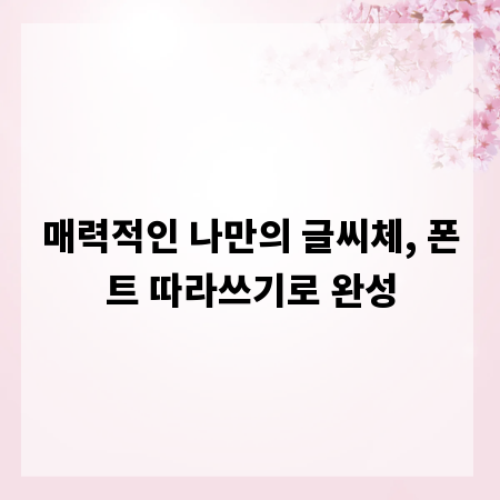 매력적인 나만의 글씨체, 폰트 따라쓰기로 완성