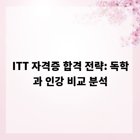 ITT 자격증 합격 전략: 독학과 인강 비교 분석