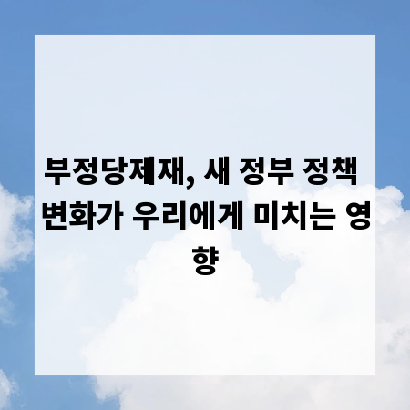 부정당제재, 새 정부 정책 변화가 우리에게 미치는 영향