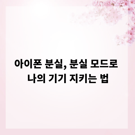 아이폰 분실, 분실 모드로 나의 기기 지키는 법