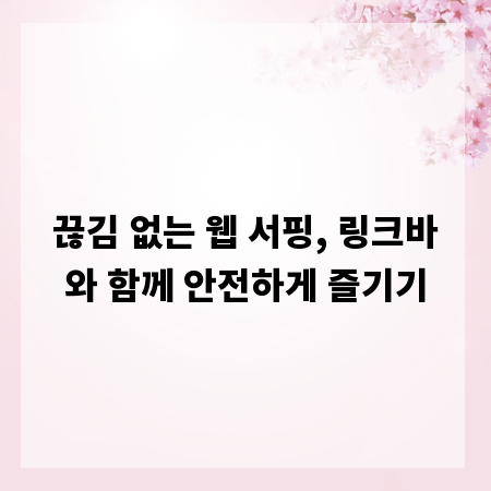 끊김 없는 웹 서핑, 링크바와 함께 안전하게 즐기기