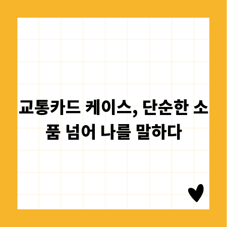 교통카드 케이스, 단순한 소품 넘어 나를 말하다