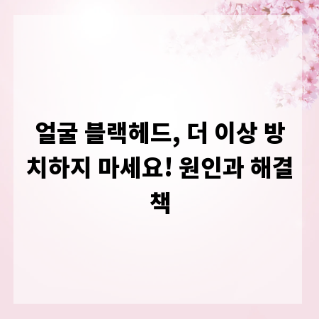 얼굴 블랙헤드, 더 이상 방치하지 마세요! 원인과 해결책