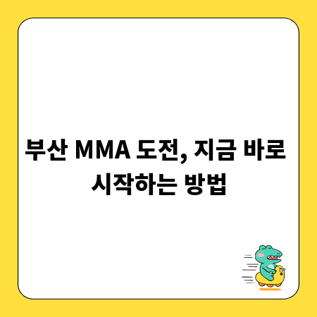 부산 MMA 도전, 지금 바로 시작하는 방법