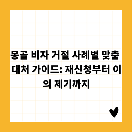 몽골 비자 거절 사례별 맞춤 대처 가이드: 재신청부터 이의 제기까지