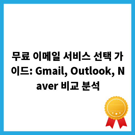 무료 이메일 서비스 선택 가이드: Gmail, Outlook, Naver 비교 분석