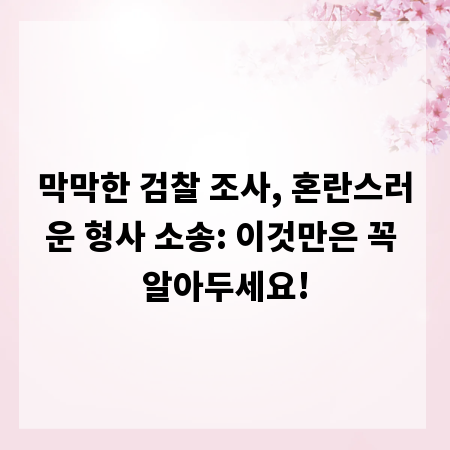 막막한 검찰 조사, 혼란스러운 형사 소송: 이것만은 꼭 알아두세요!