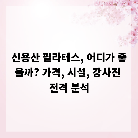 신용산 필라테스, 어디가 좋을까? 가격, 시설, 강사진 전격 분석