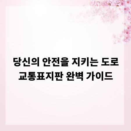 당신의 안전을 지키는 도로교통표지판 완벽 가이드