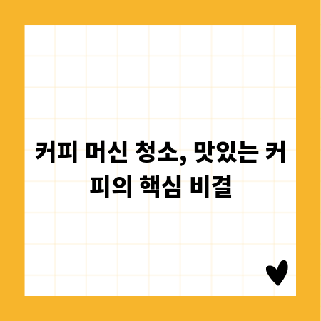 커피 머신 청소, 맛있는 커피의 핵심 비결