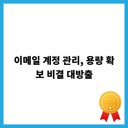 이메일 계정 관리, 용량 확보 비결 대방출