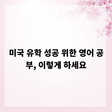 미국 유학 성공 위한 영어 공부, 이렇게 하세요