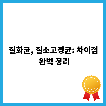 질화균, 질소고정균: 차이점 완벽 정리