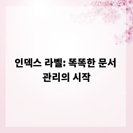 인덱스 라벨: 똑똑한 문서 관리의 시작
