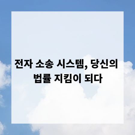 전자 소송 시스템, 당신의 법률 지킴이 되다
