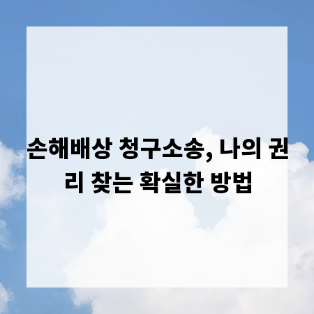 손해배상 청구소송, 나의 권리 찾는 확실한 방법